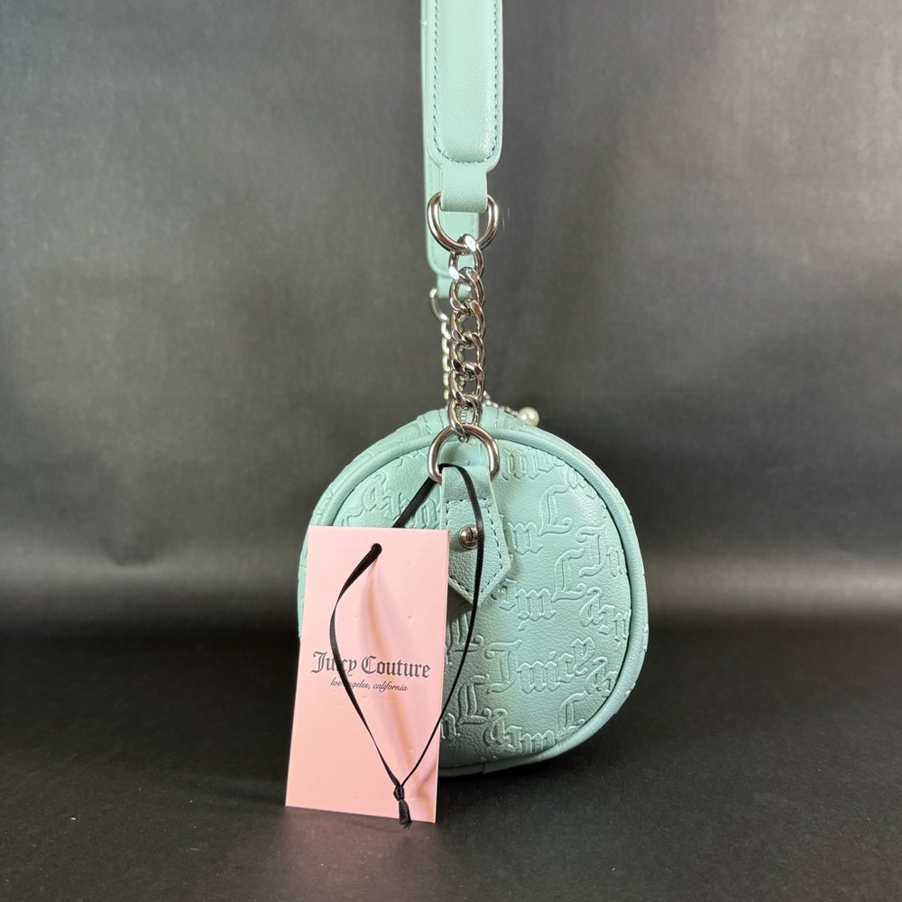 Juicy Couture YK2 String Of Pearls Roll Bag Pastel Turq - Rhinestone logo - Picture 5 of 8